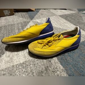 Brooks Blue and Yellow Retro Sneakers
